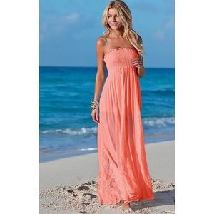 Venus Coral Strapless Dress Size M